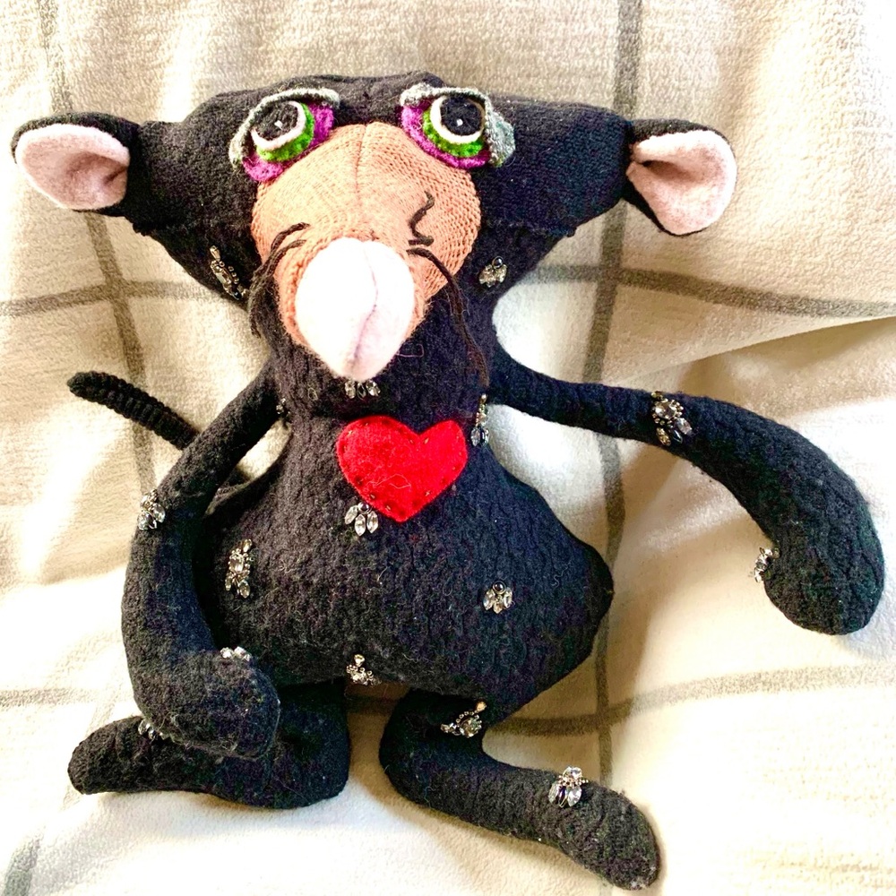 Wool oh wool! Upcycled Sweater Black Rat OOK handmade